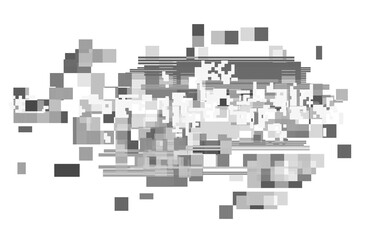 Wall Mural - glitch noise distortion of broken video transparent backgrounds, vhs effect, glitch digital color pi