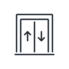 Canvas Print - lift editable stroke outline icon isolated on white background flat vector illustration.