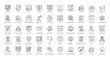 Social Media Thin Line Icons Networking Internet Iconset in Outline Style 50 Vector Icons in Black