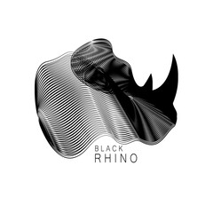 rhinoceros is an abstract figure from lines