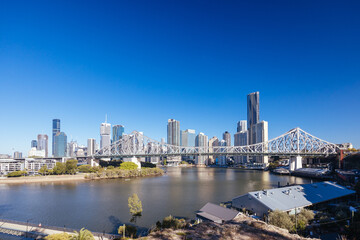 Canvas Print - Story Bridge and Brisbane Skyline in Australia