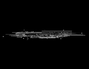 Wall Mural - horizontal distortion of broken video image on black background, vhs effect, glitch digital color pi