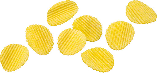 Wall Mural - Ridged potato chips isolated