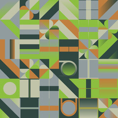 Aufkleber - digital collage graphics pattern made with generative art elements and vector geometric shapes