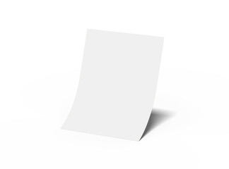 Blank 8.5x11 inc letter 3d render on a transparent background