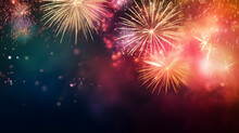 Abstract Firework Background With Free Space For Text