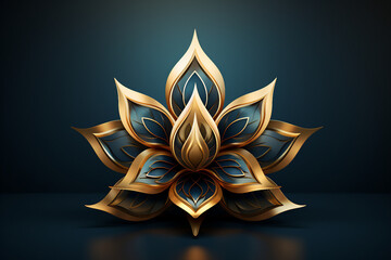 Wall Mural - creative illustration generative ai picture zen lotus flower on water meditation harmony spiritualit