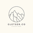  ice mountain outdoor geology concept vector line logo design vector graphic