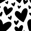 Patrón sin costuras corazones irregulares ilustrados originales - fondo san valentin