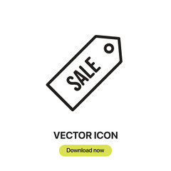 Poster - Sale icon vector. Linear-style sign for mobile concept and web design. Sale symbol illustration. Pixel vector graphics - Vector.