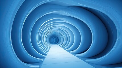 Poster -  a tunnel with a white floor and a white floor leading into it.  generative ai