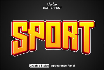 Wall Mural - sport text effect with sensational orange style and editable