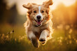 Healthy fluffy pet dog cat running fast on a run Generative AI picture