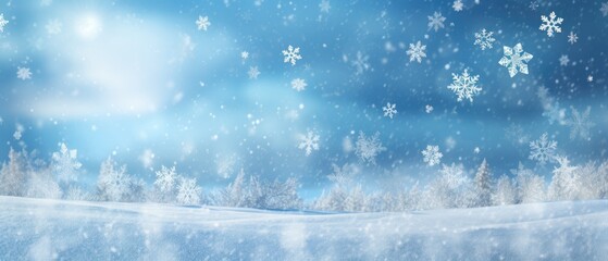 Poster - Winter snow background with snowdrifts