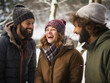 © Ryan - friends outside in the snow, happy, winter
