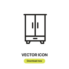 Poster - Cupboard icon vector. Linear-style sign for mobile concept and web design. Cupboard symbol illustration. Pixel vector graphics - Vector