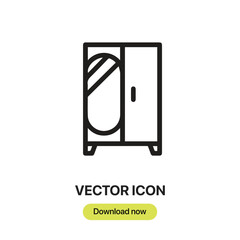 Leinwandbilder - Closet icon vector. Linear-style sign for mobile concept and web design. Closet symbol illustration. Pixel vector graphics - Vector