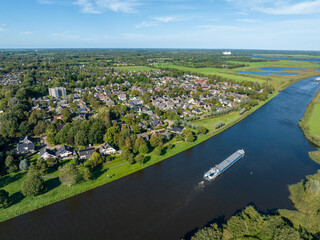 Wall Mural - Aerial from the town Burgum in Friesland the Netherlands