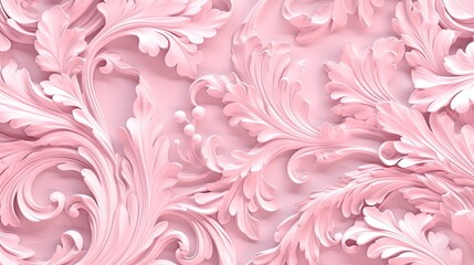 a close up of a pink wallpaper with swirls. generative ai