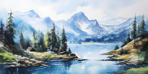 Sticker - Water color of nature background