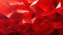  A Red Abstract Background With A Lot Of Small Triangular Shapes.  Generative Ai