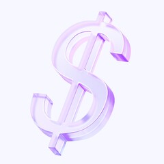Poster - dollar icon with colorful gradient. 3d rendering illustration for graphic design, ui ux design, presentation or background . shape with glass effect