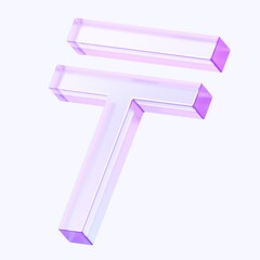 Fototapete - tenge icon with colorful gradient. 3d rendering illustration for graphic design, ui ux design, presentation or background . shape with glass effect