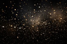 Background Of White And Yellow Sequins On A Black Background