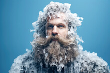 A Portrait Of A Serious Individual Outdoors In The Cold Of Siberia, Their Face And Hair Exposed To The Harsh Winter Wind, With A Background Reflecting The Frigid Season.