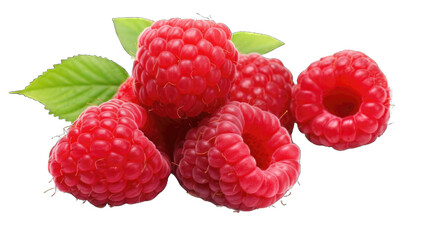 Wall Mural - Fresh raspberry isolated on white background.