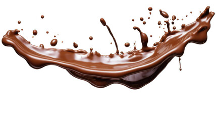 Wall Mural - Pouring chocolate dripping white background.