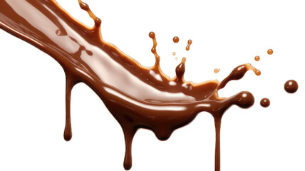 Wall Mural - Pouring chocolate dripping white background.