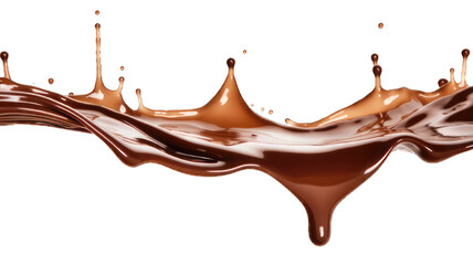 Wall Mural - Pouring chocolate dripping white background.