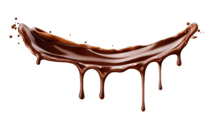 Wall Mural - Pouring chocolate dripping white background.