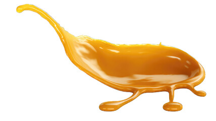 Wall Mural - Melted caramel, delicious caramel sauce or maple syrup swirl isolated on white background.