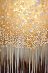 Wall Mural - Abstract golden Christmas illustration, Christmas trees and glitter decoration