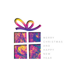Wall Mural - minimalistic christmas card with christmas present box