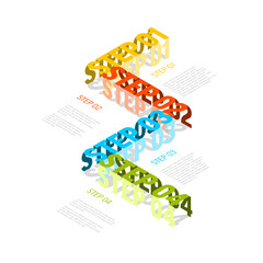 Poster - Infogrpahic with four steps diagram template