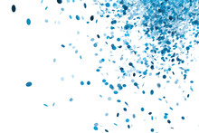 Blue Confetti With Transparent Background. Celebration And Party Concept.