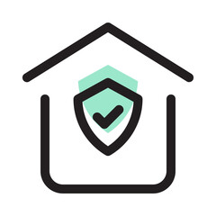 Wall Mural - Home Security icon with line fill style, perfect for web and presentation etc.