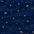 © Irina - Seamless vector pattern Space. Stars and constellations in space. Collection of children's patterns