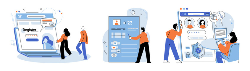 Fototapete - Account login. Vector illustration. Ensuring security user accounts is paramount for login procedures Users are required to enter their login credentials to access their accounts The account login