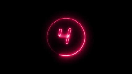 Poster - abstract glowing countdown timer animation 4k 