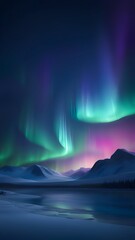 Wall Mural - Beautiful aurora borealis.