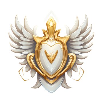 Angel Shield Game Sprite Item in Medieval Style