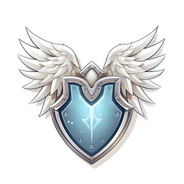 Angel Shield Game Sprite Item in Medieval Style