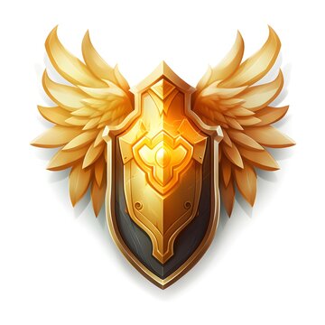 Angel Shield Game Sprite Item in Medieval Style