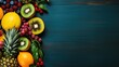 Tropical fruit background template