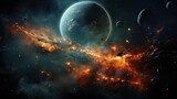 Fototapeta Pokój dzieciecy - Galaxies and nebulas and outer space background. Generative AI