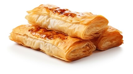 Borek, realistic Turkish food on white background